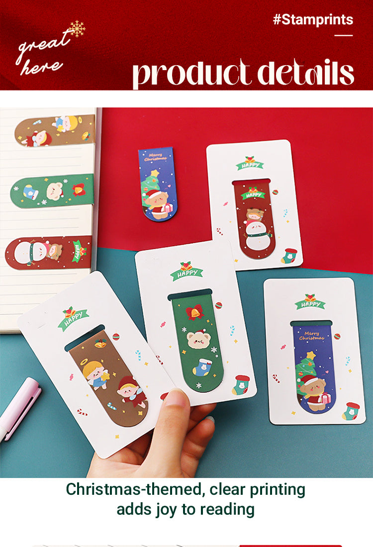 3Cute Cartoon Christmas Magnetic Bookmarks1