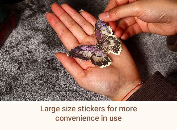 3Dark Hot Stamping Gold Butterfly PET Stickers2