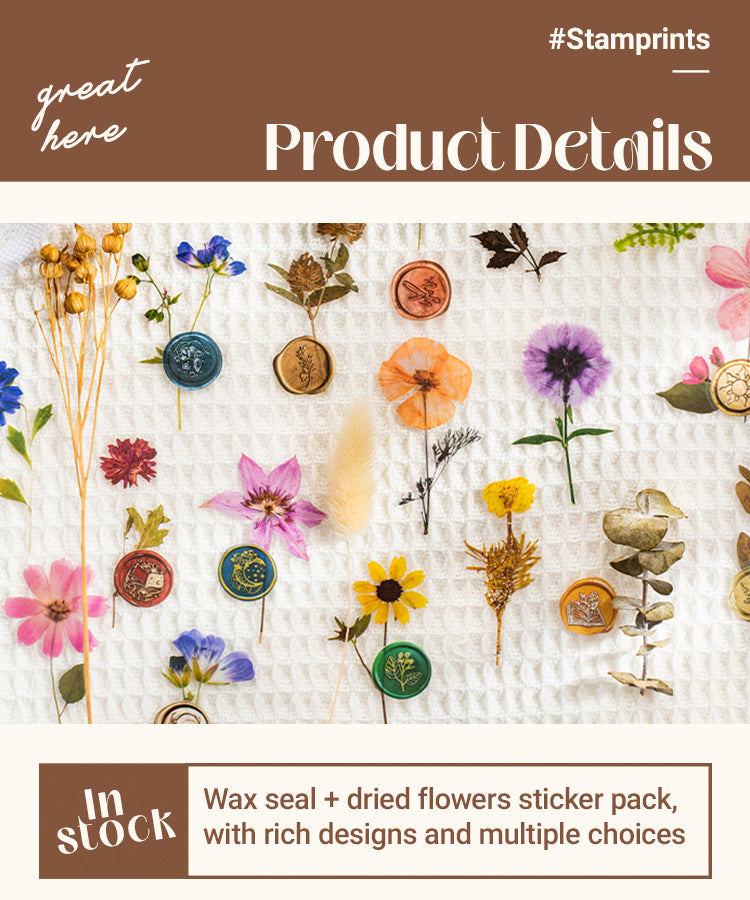 3Dried Flower Collection Wax Seal Flower Plant Sticker Pack1