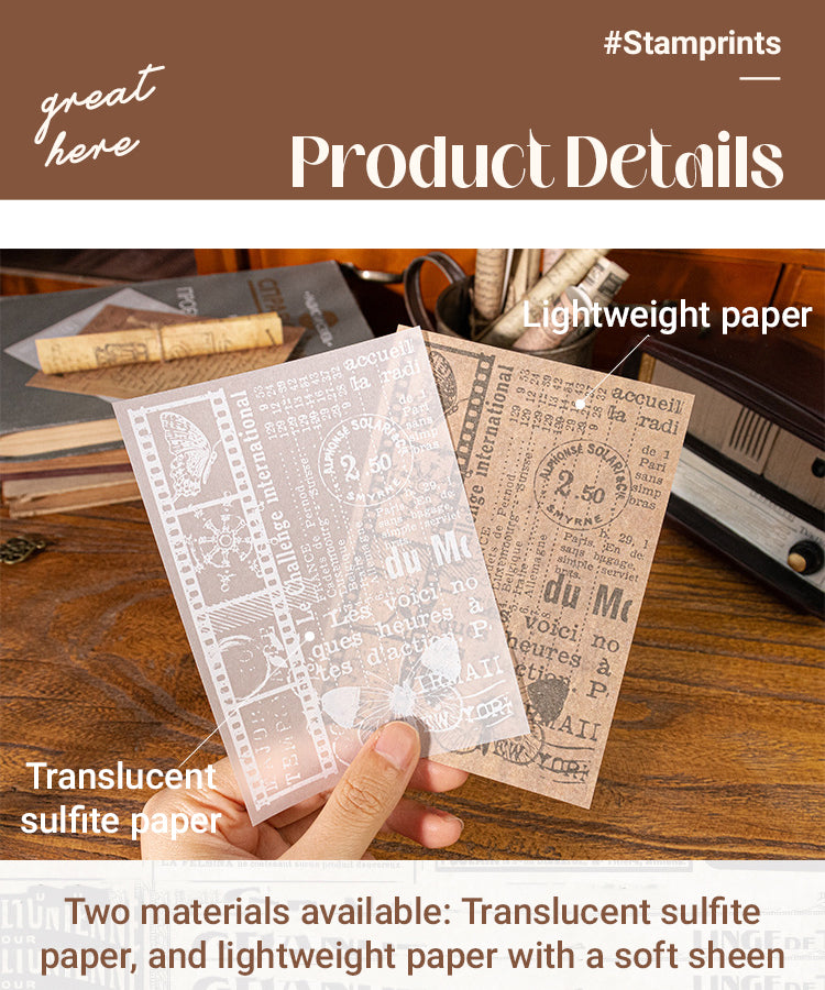 3Dual Material Vintage Manuscript and Invoice Decorative Paper1