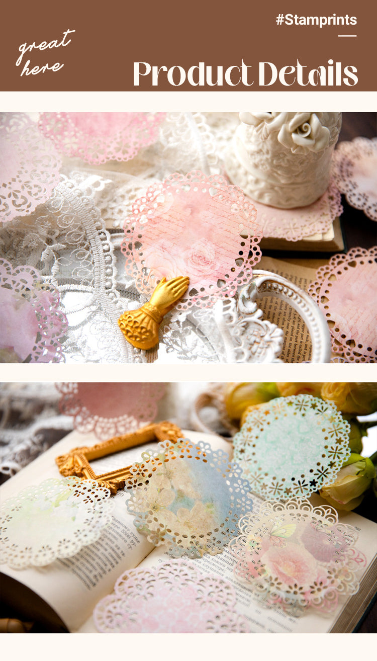 3Fantasy Lace Hollow Vintage Collage Background Paper1