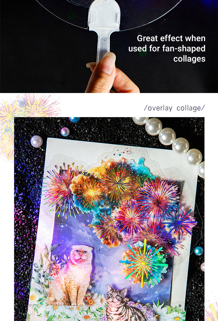 3Fireworks Holographic Hot Stamping PET Stickers4