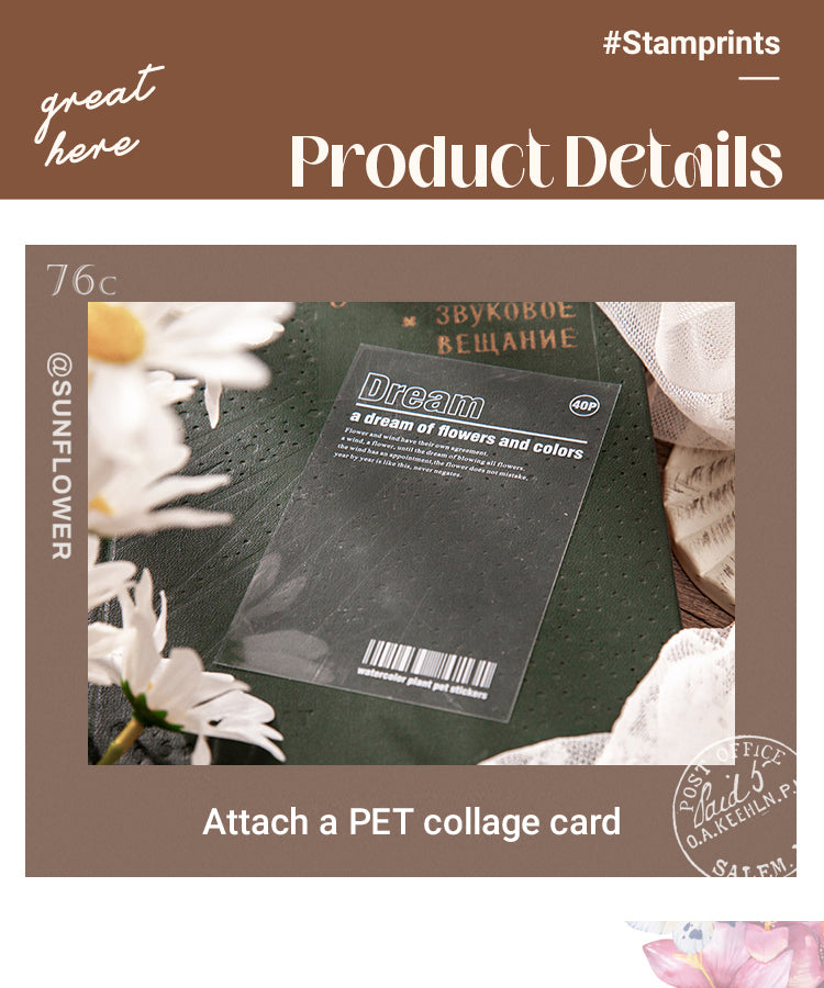 3Flower Post Series PET Plant Stamp Sticker Pack1