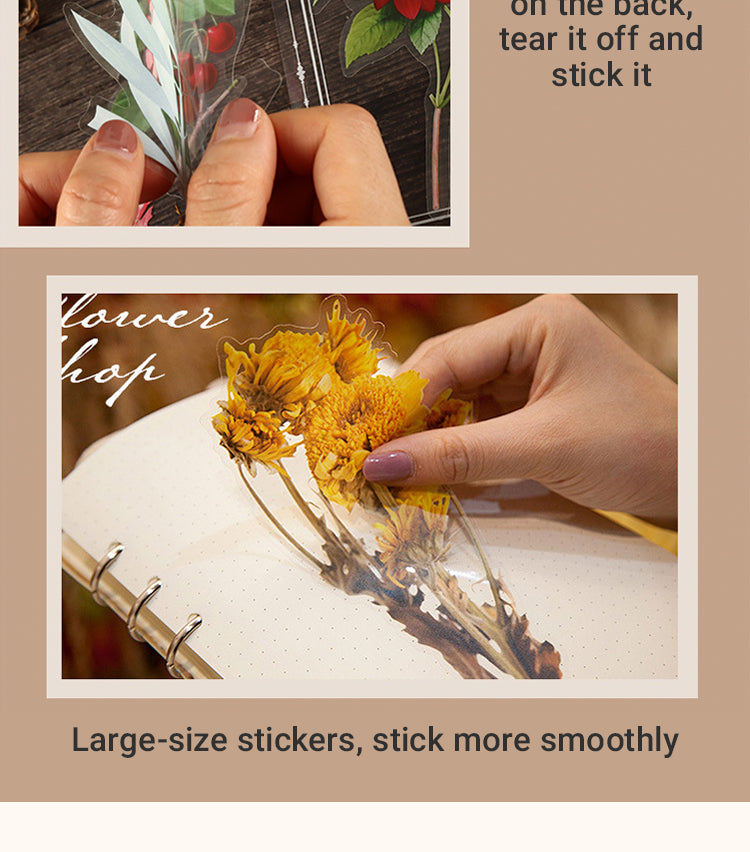 3Flower and Poetry Series PET Plant Stickers2