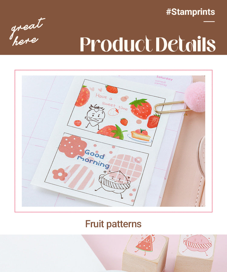 3Fruit-themed Cute Cartoon Rubber Stamp1