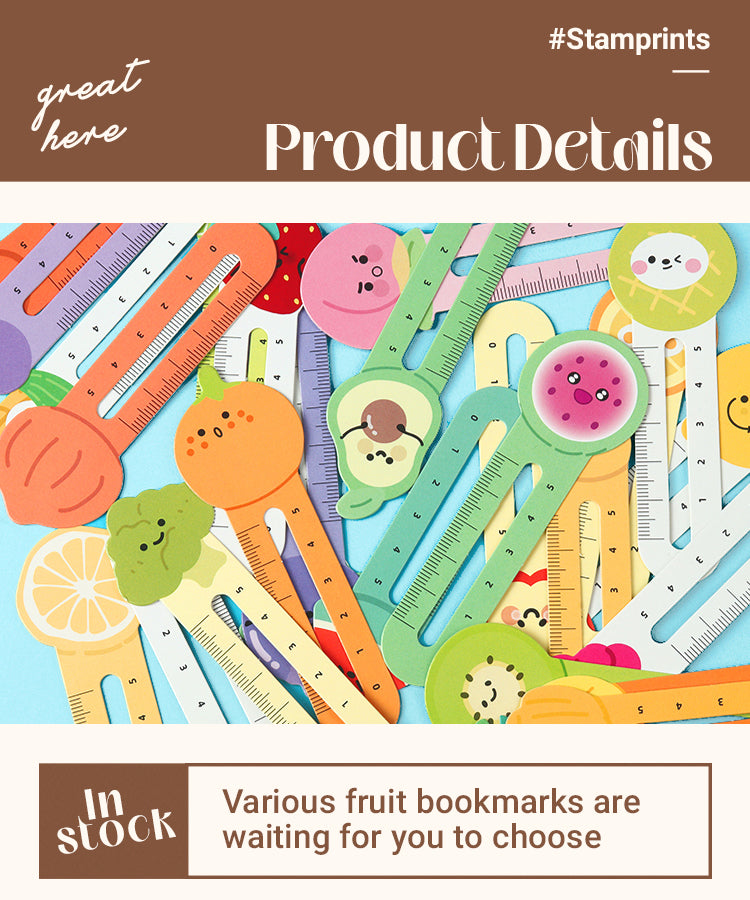 3Fruit House Series Cartoon Fruit Ruler Bookmarks1