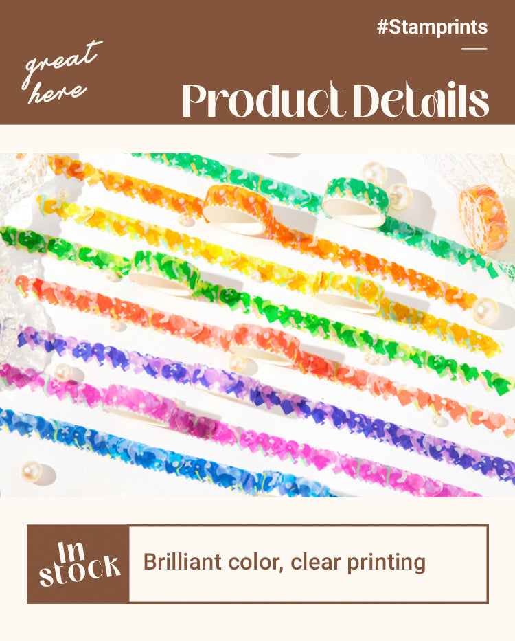 3Fruit Sweets Series Heartshape Rolled Washi Stickers1