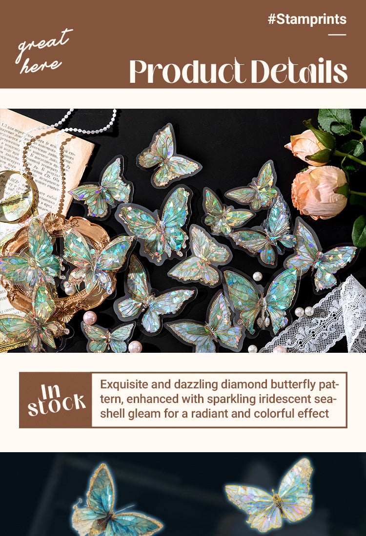 3Gem-Like Glittering Butterfly PET Stickers1