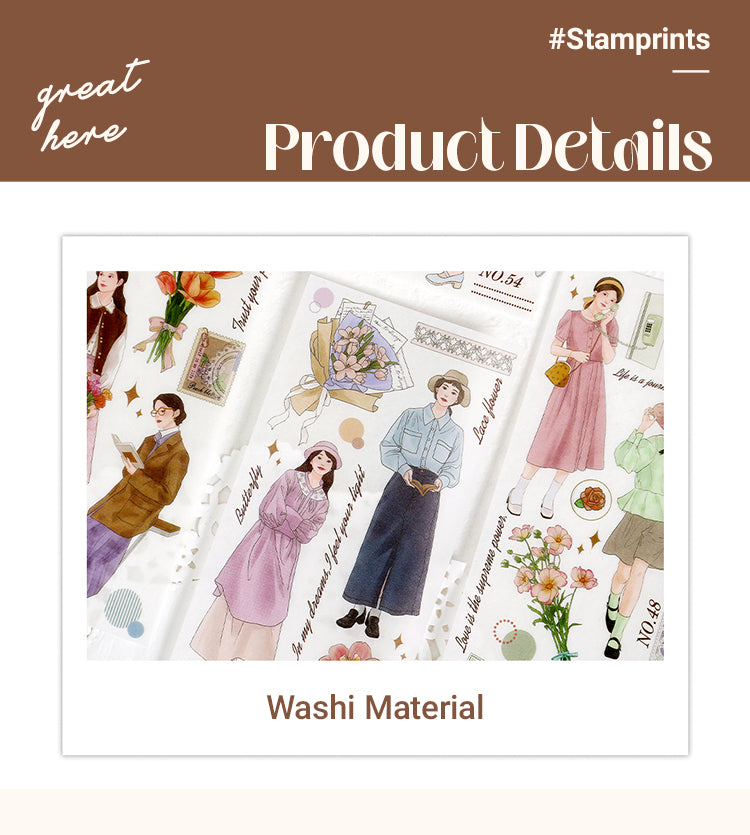 3Girl's Casual Lifestyle Washi Stickers1