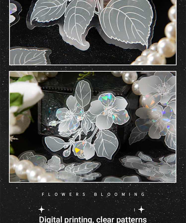 3Holographic Hot Stamping Flower Theme Stickers - Rose, Lily, Daisy, Peach Blossom, Poppy, Hydrangea2