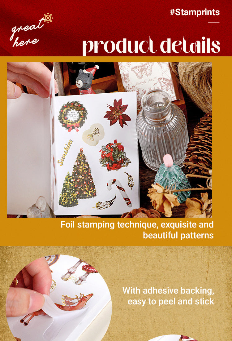 3Hot Stamping Gold Merry Christmas Sticker Book1