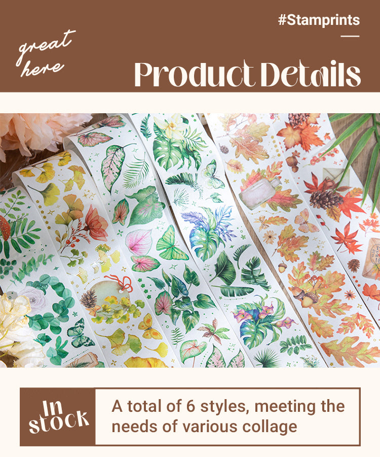 3Leaf Collection Series Plant Washi Tape1