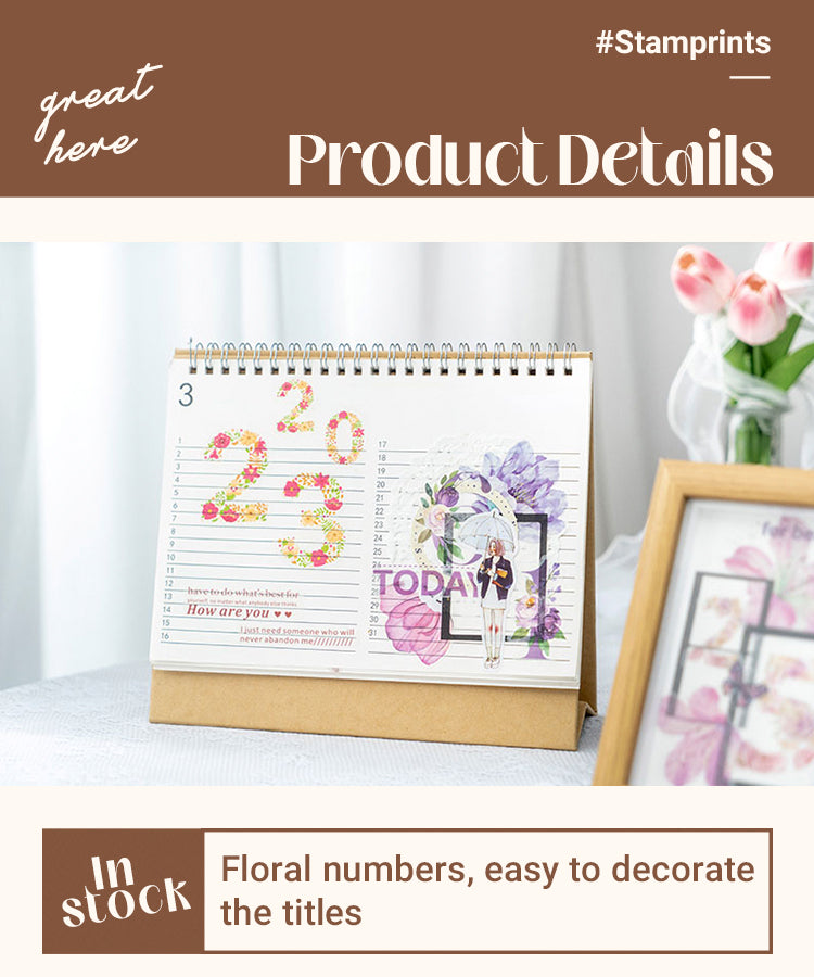 3Lucky Number Series Floral Number Sticker Pack1