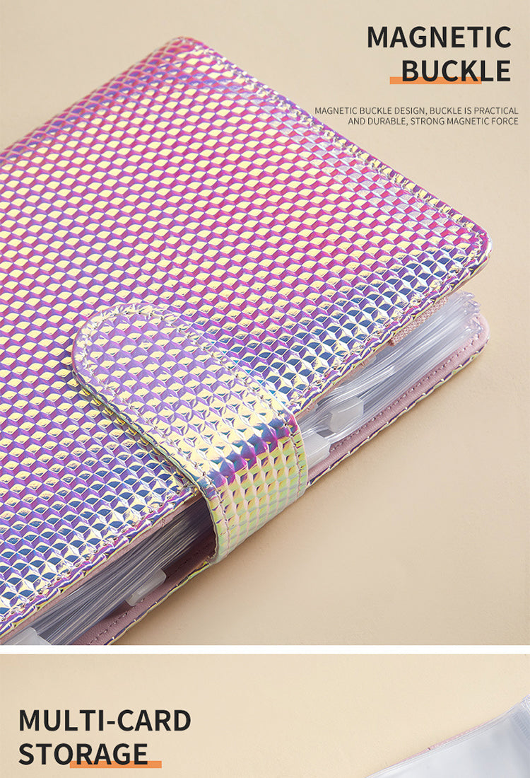 3Macaron Holographic PU Leather Loose Leaf Planner Notebook3