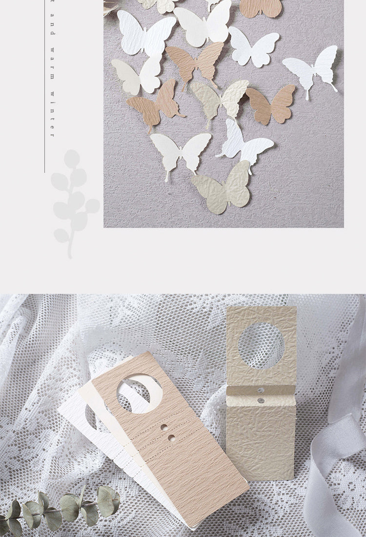 3Minimalist Handmade Scrapbok Paper - Butterfly, Bottle, Leaf, Window, Tag, Stamp4
