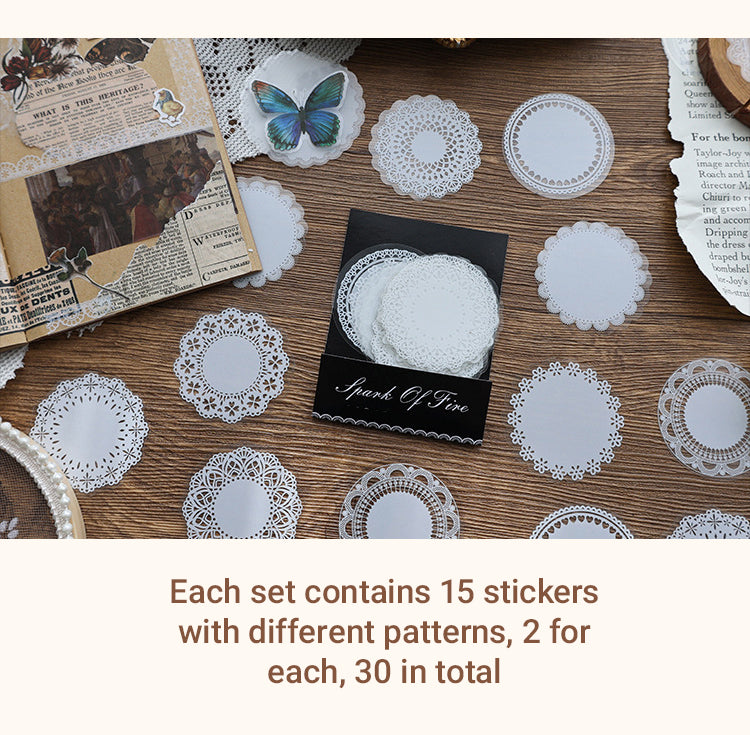 3Moon and Stars Series Retro Lace Decorative Stickers2