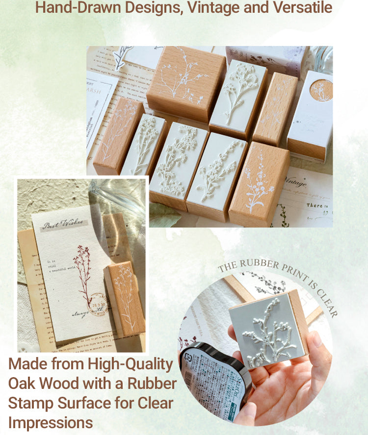 3Plant-Themed Wood Rubber Stamps2