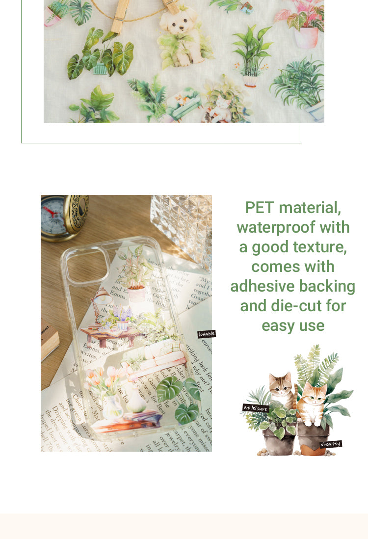3Plant PET Stickers - Flowerpot, Cactus, Cat, Dog2