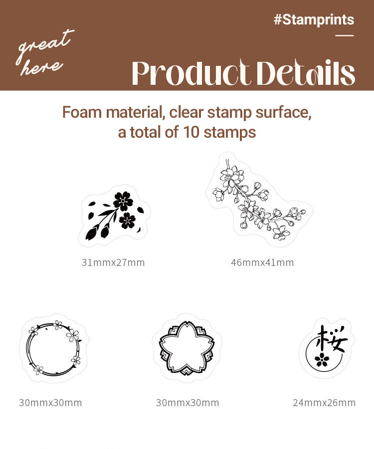 3Plant and Flower EVA Foam Rubber Stamp Set (10 Pieces)1