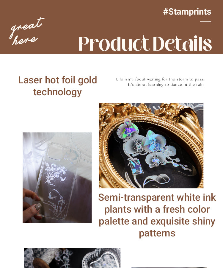 3Plant and Flower PET Holographic Hot Stamping Stickers1