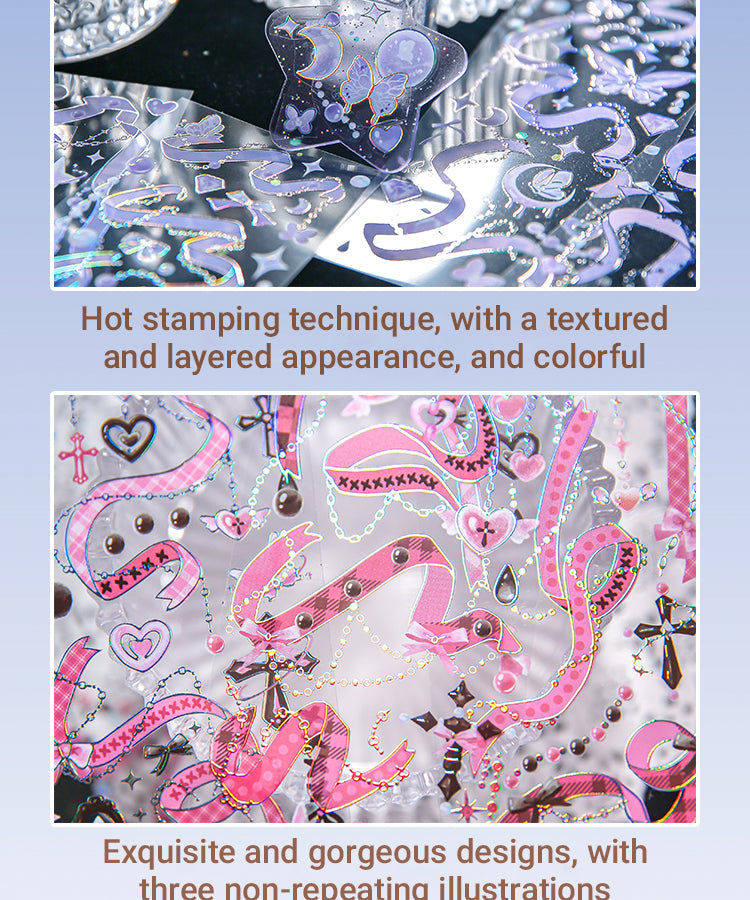 3Rainbow Ribbon Chain Hot Stamping Vinyl Sticker Sheet2
