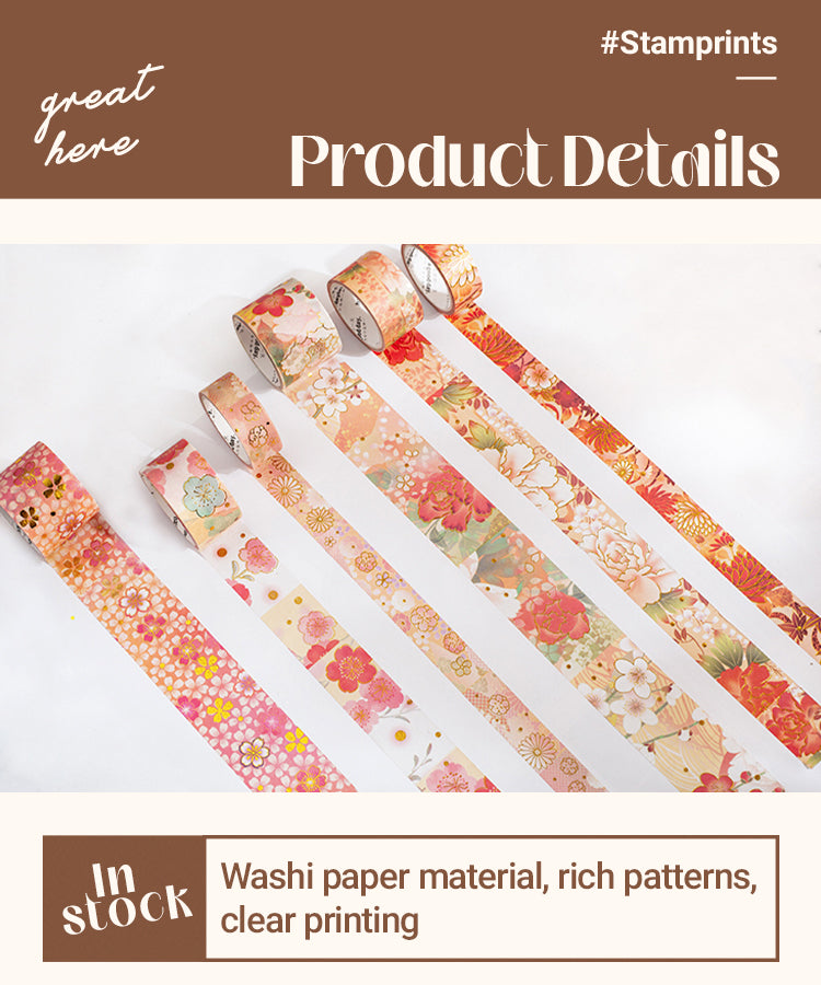 3Retro Chinese Style Brocade Cloud Adhesive Washi Tape Set1