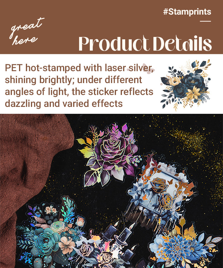 3Rose Holographic Hot Stamping PET Stickers1