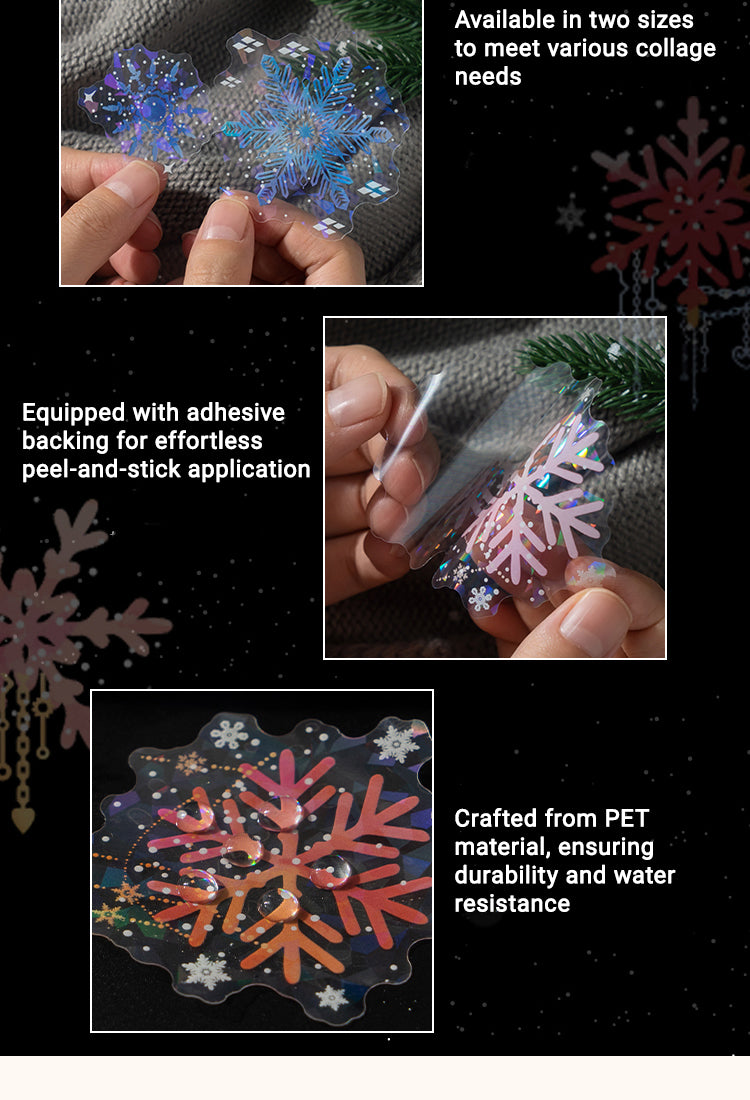 Elevate Your Winter Décor with Snowy Night Snowflake Stickers