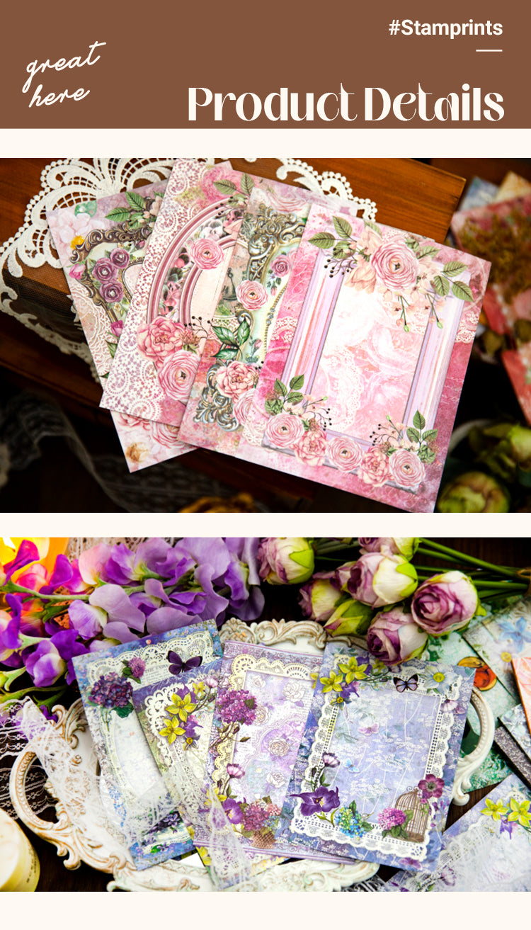 3Spring Flower Field Series Retro Double-Sided Decorative Paper1