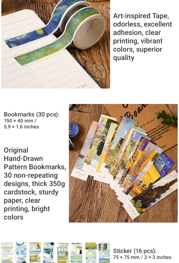 3Van Gogh and Monet Oil Painting Planner Kit2