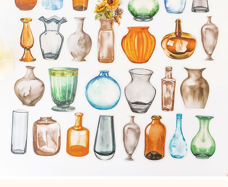 3Vase and Bottle Series PET Stickers - Glass, Ceramic3