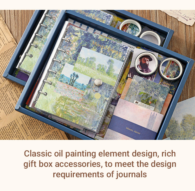 3Vintage European Style Simple Oil Painting Gift Box Journal Set2