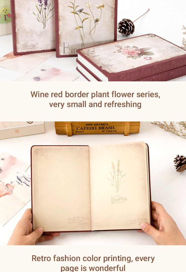 3Vintage Falling Flowers Illustrated Diary Notebook2