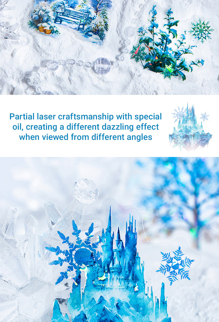 3Winter Ice and Snow Landscape PET Stickers - Castle, Snow, Window, House, Park2