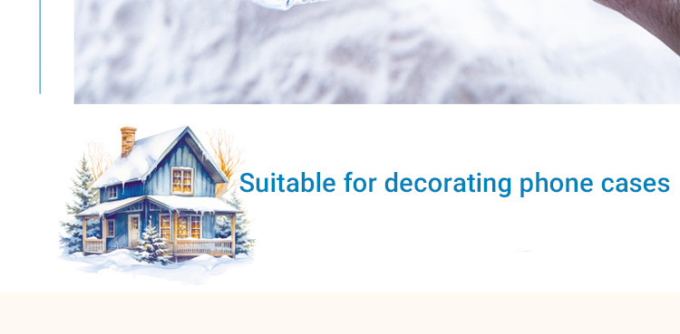 3Winter Ice and Snow Landscape PET Stickers - Castle, Snow, Window, House, Park6