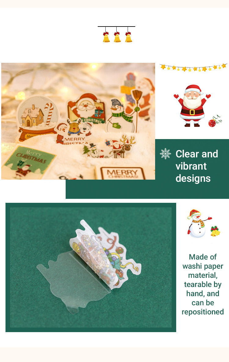 4Christmas Washi Stickers - Tree, Snowflake, Snowman, Reindeer, Santa Claus, Greetings1