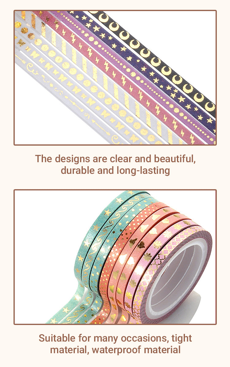 4Color Foil Stamping Extra Fine Washi Tape Set1