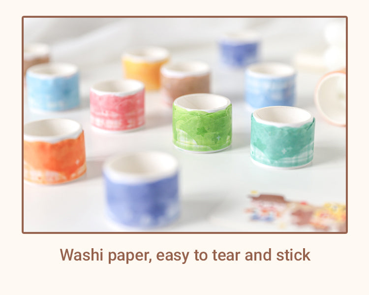 4Colorful Shaped Star Clouds Washi Tape1
