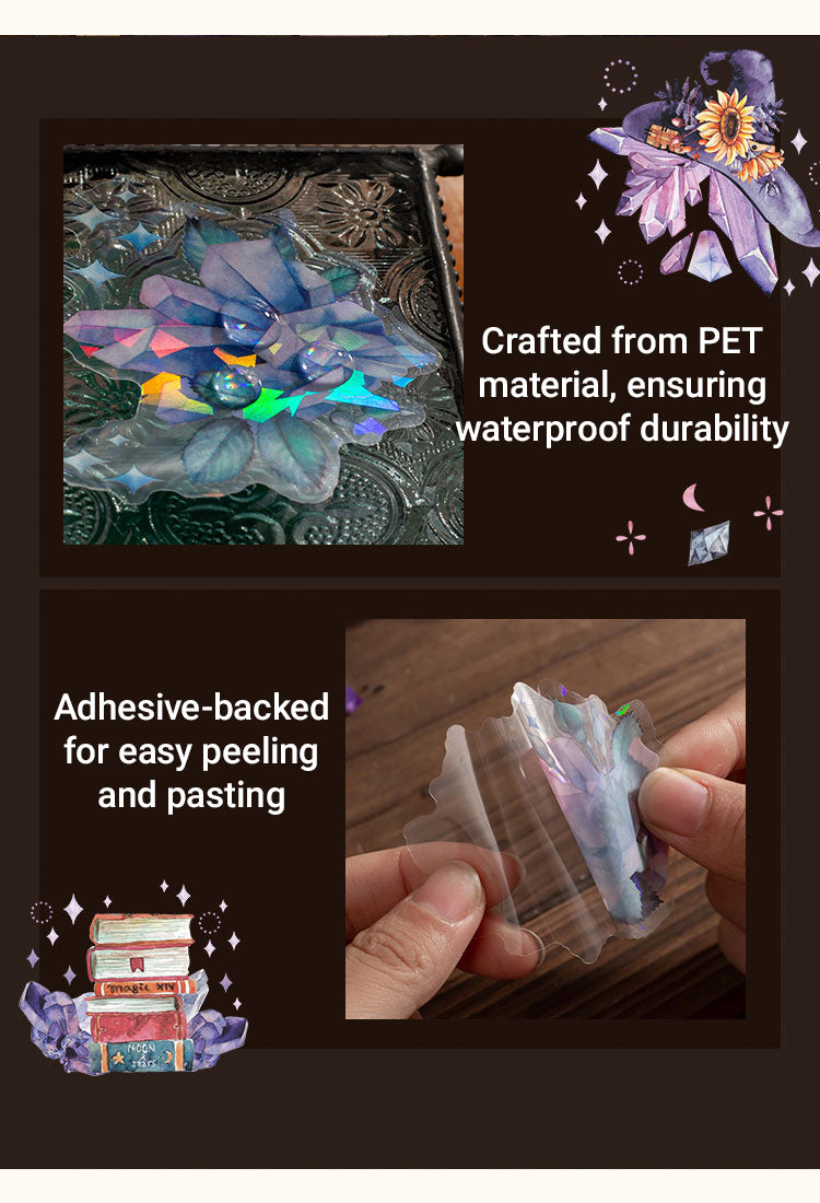 4Crystal PET Stickers - Moon, Butterfly, Bottle, Magic, Flower1