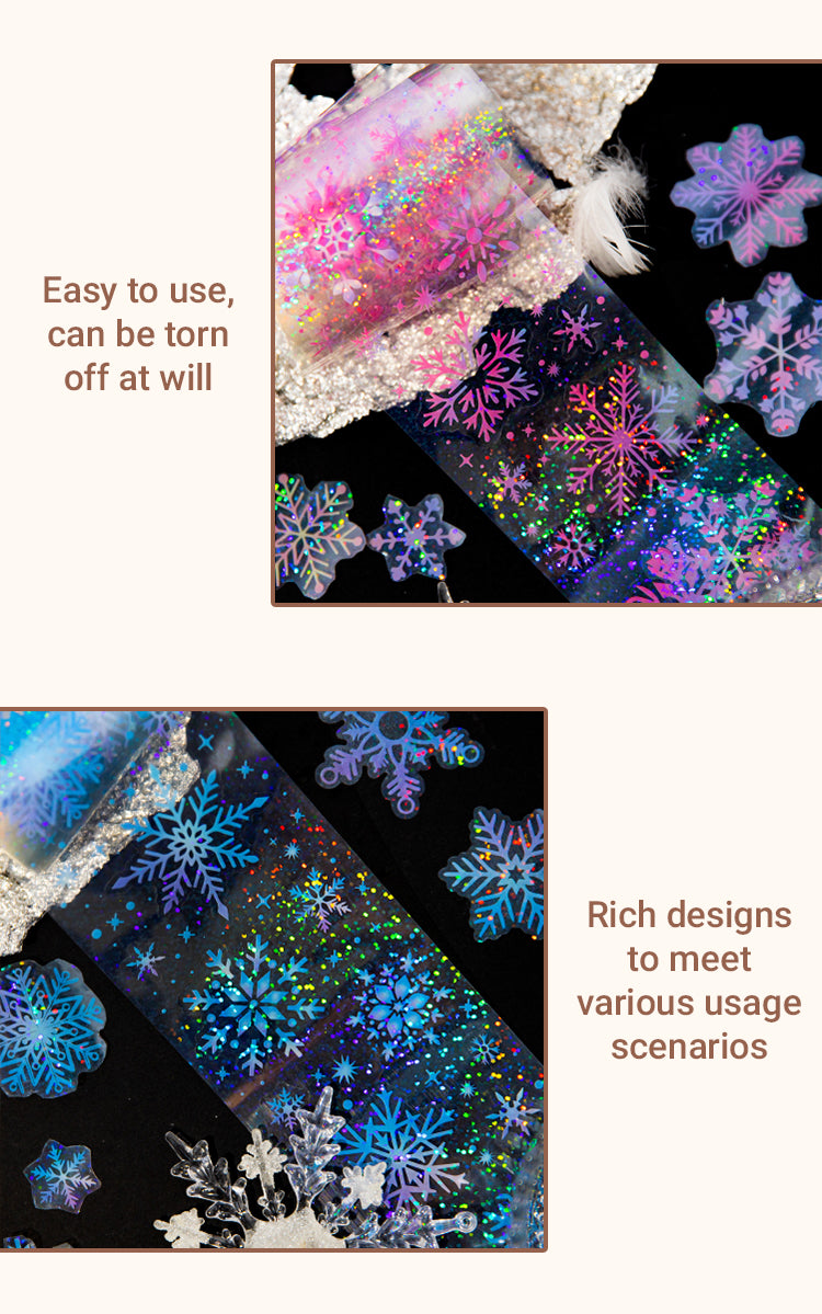 4Fluffy Wind Series Holographic Snowflake Tape1