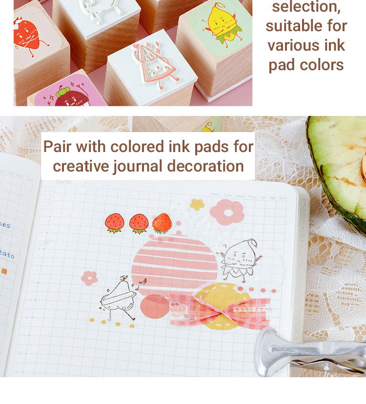 4Fruit-themed Cute Cartoon Rubber Stamp3