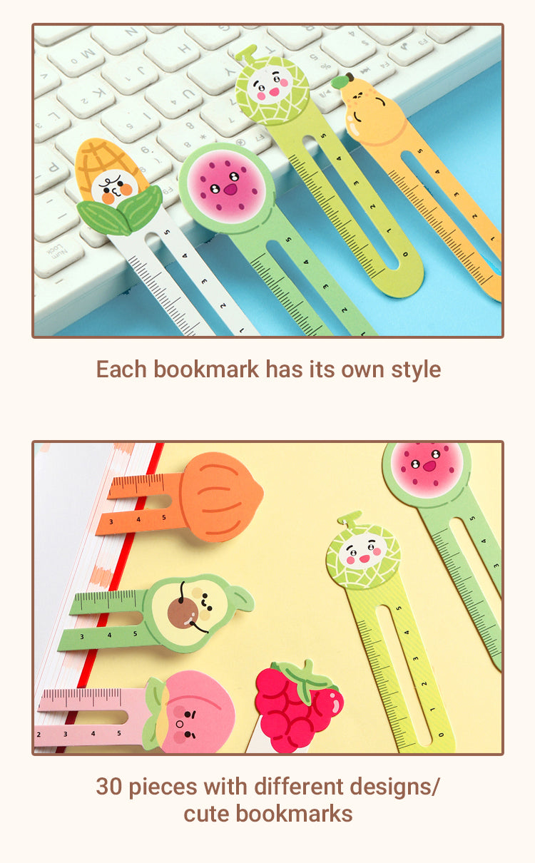 4Fruit House Series Cartoon Fruit Ruler Bookmarks1