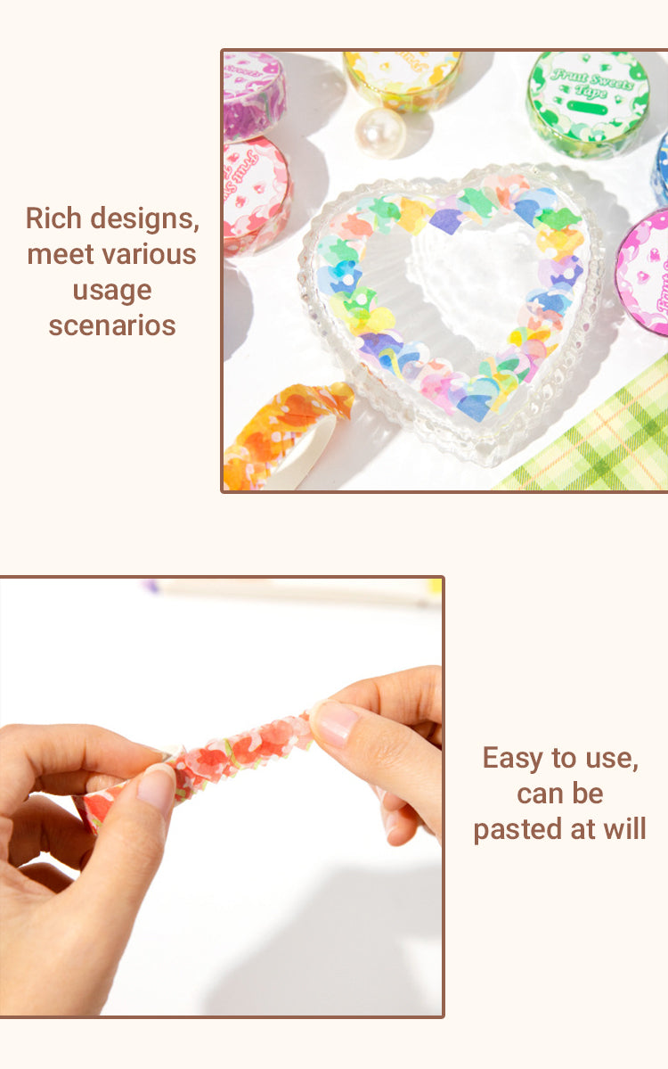 4Fruit Sweets Series Heartshape Rolled Washi Stickers1