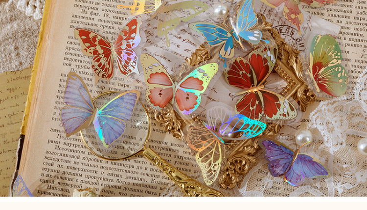 4Gold Foil PET Stickers - Flower Fairy, Words, Butterfly, Flower2