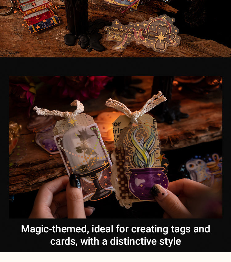 4HP Wizard Magic PET Stickers - Potion Making, Book, Owl, Hat, Potion, Flying Broomstick2