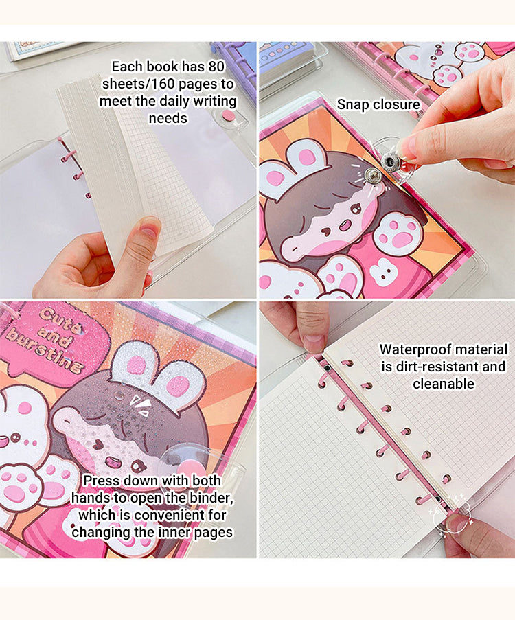 4Kawaii Cartoon Girl MOMO Loose-Leaf Journal1