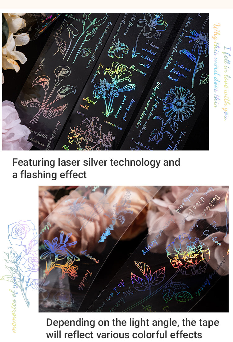 4Laser Silver Plant PET Tape - Flower Text1