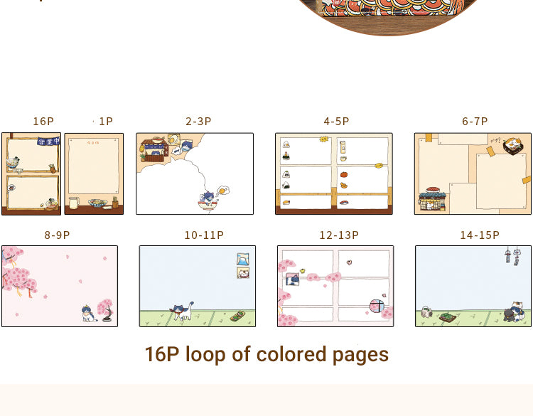 Journal - Leisure Cat Series Japanese Style Cat Magnetic Buckle Diary Notebook