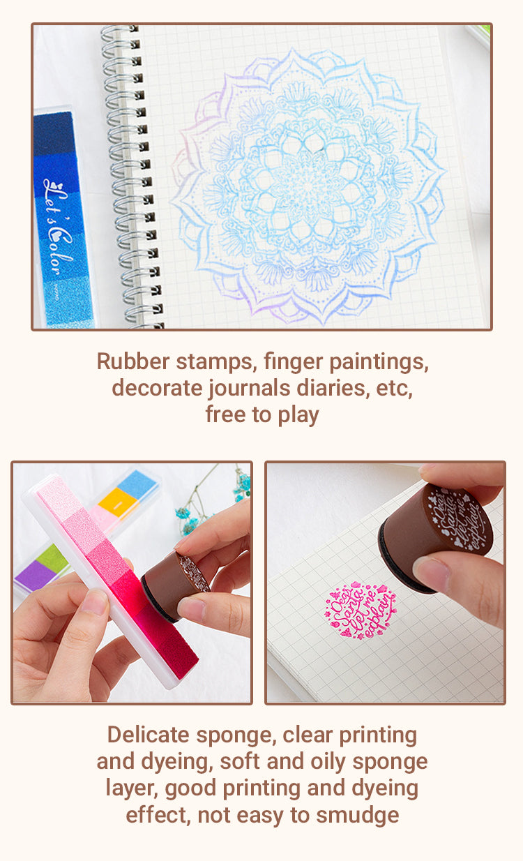 4Long Gradient Candy Color Ink Pad Set1