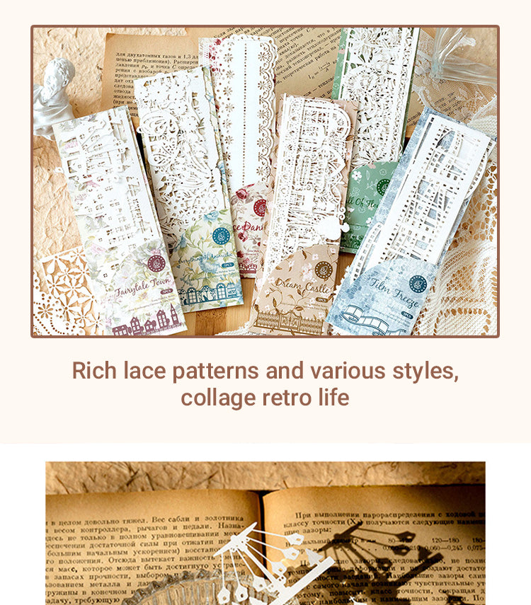 4Long Holiday Series Hollow Lace Jornal Border Decorative Paper1